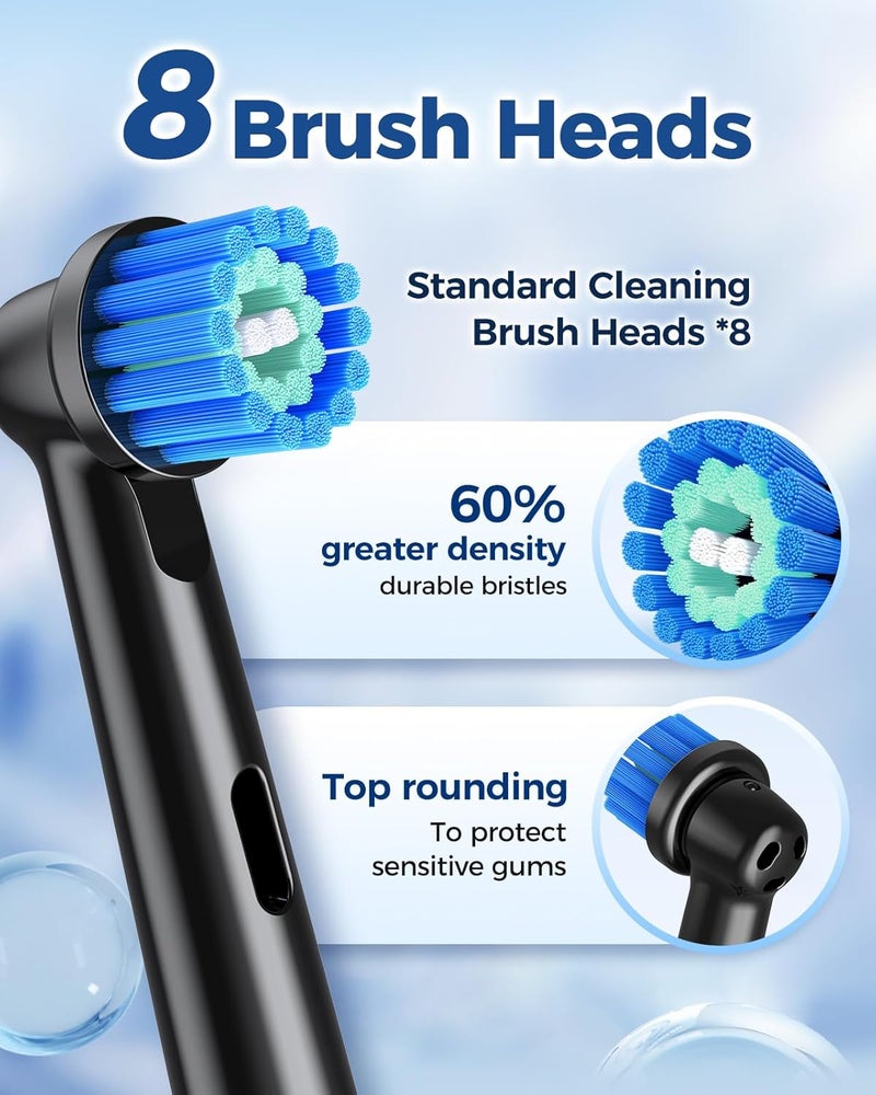 TEETHEORY Rotating Electric Toothbrush for Adults with 8 Brush Heads, Sensitive Gum Care Electric Toothbrush with 3 Modes and 2 Min Smart Timer, Rechargeable Last 60 Days - Image 4